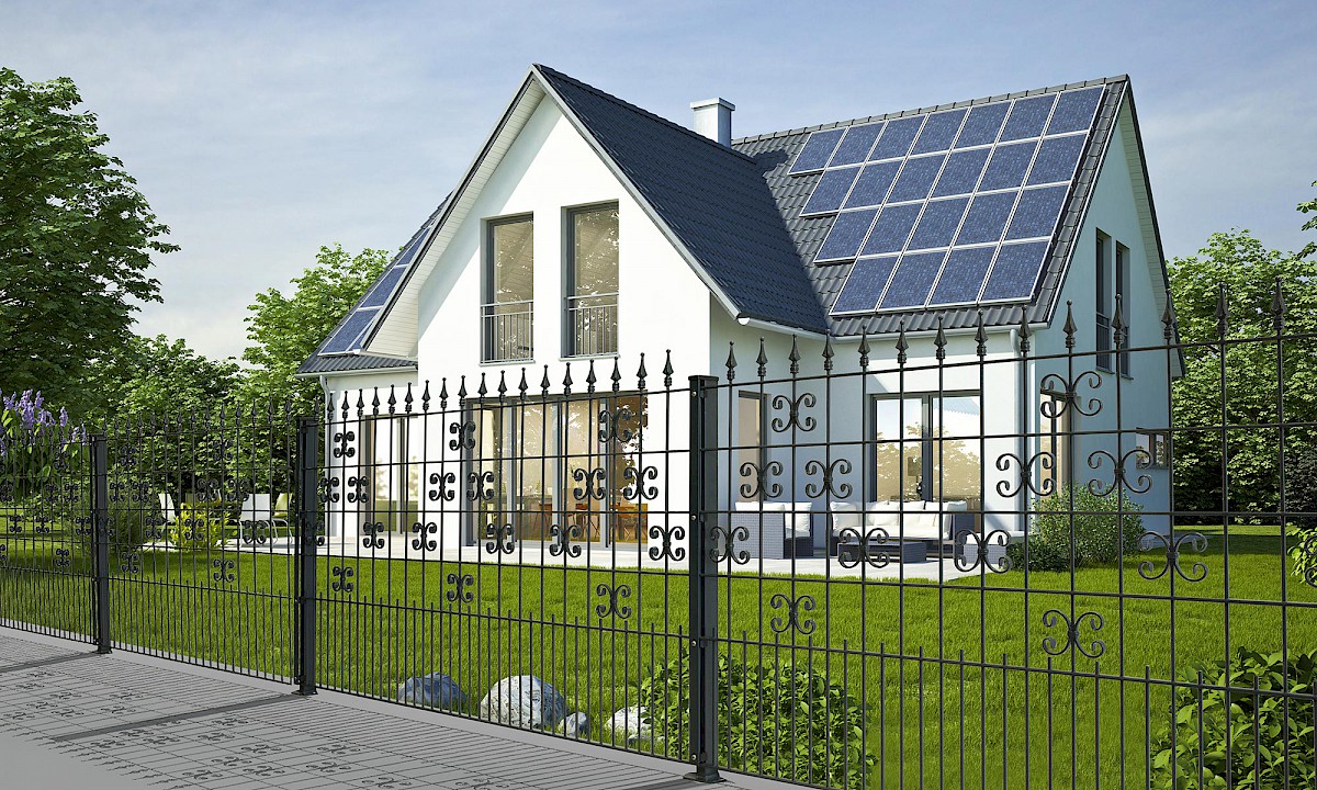 RANKO Design-Zaun Garda Zaunfeld 3 Querbänder — Beispielabbildung